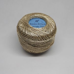 Novelo de Crochet Metalizado - Dourado fino