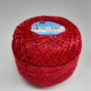 Novelo de Crochet Metalizado - Vermelho