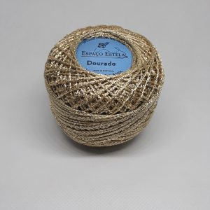 Novelo de Crochet Metalizado - Dourado