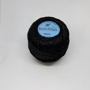 Novelo de Crochet Metalizado - Cor Preto