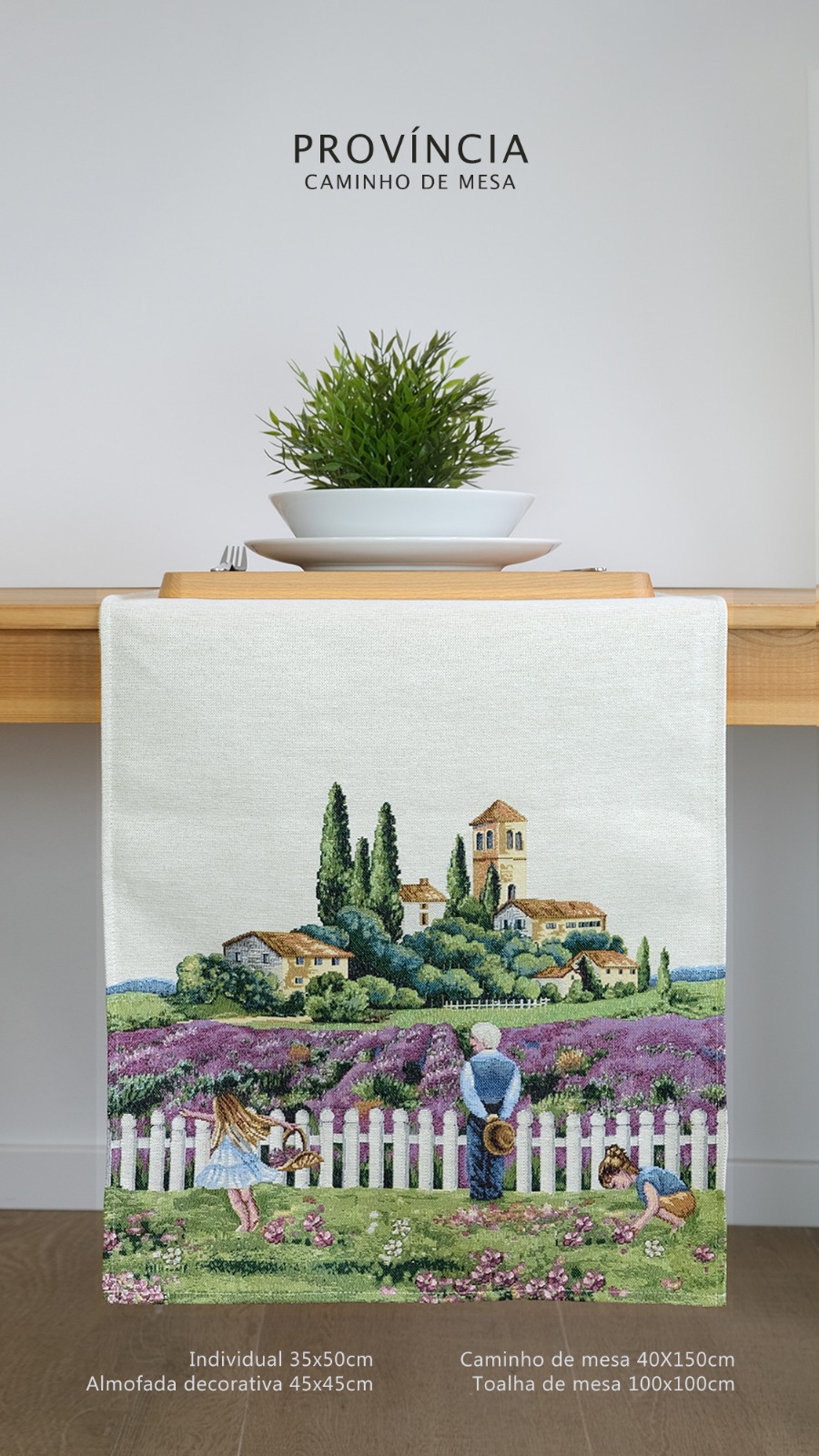 Caminho de mesa tear 45x140cm