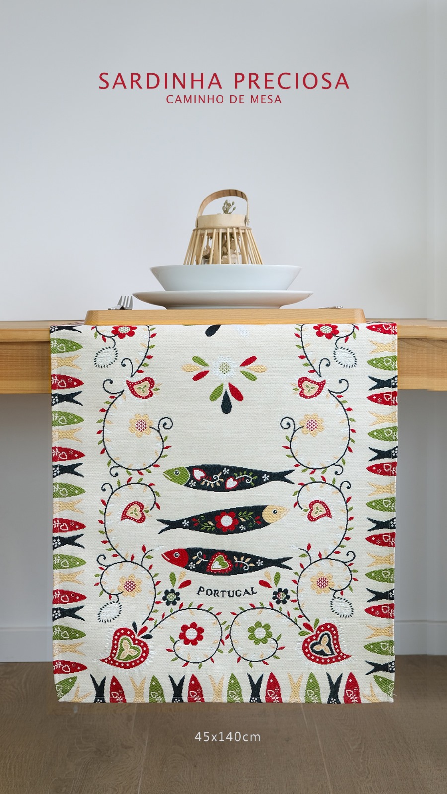 Caminho de mesa tear 45x140cm