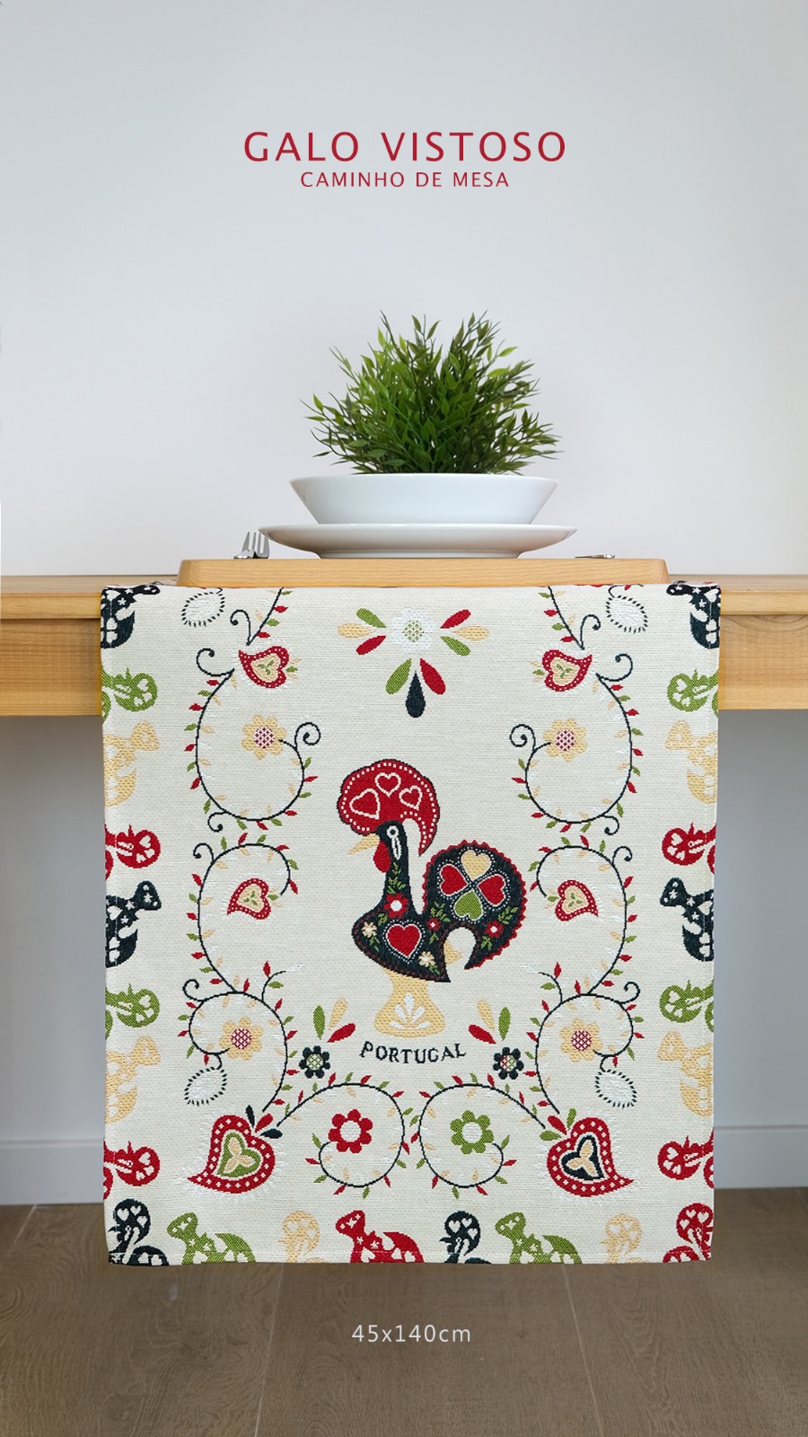 Caminho de mesa tear 45x140cm